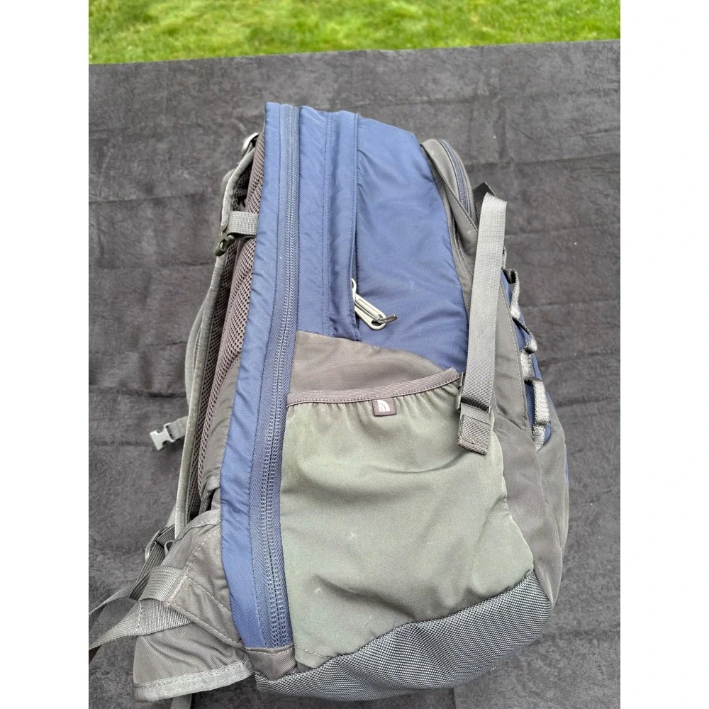 The North Face Router Transit Backpack Navy Blue Grey Laptop Travel Bag Mens